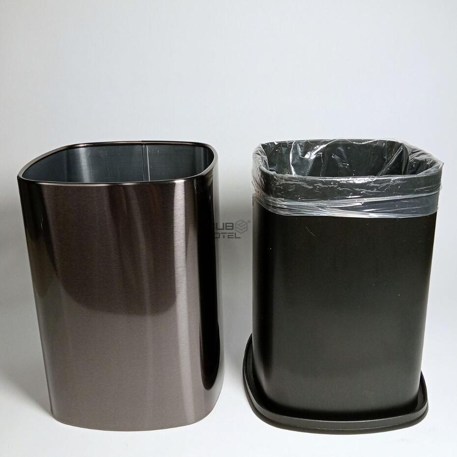 Balde de Hotel Quadrado 10L com Corpo Duplo e Saco Oculto