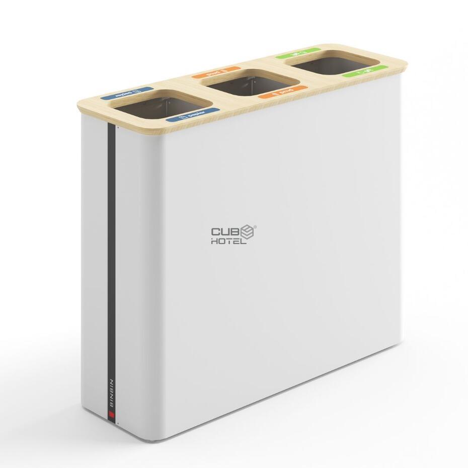 Ecoponto Reciclagem 3x60L Preto/Bambu