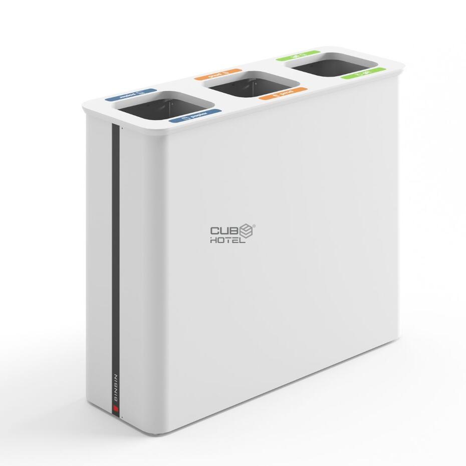 Ecoponto Reciclagem 3x60L Preto/Bambu