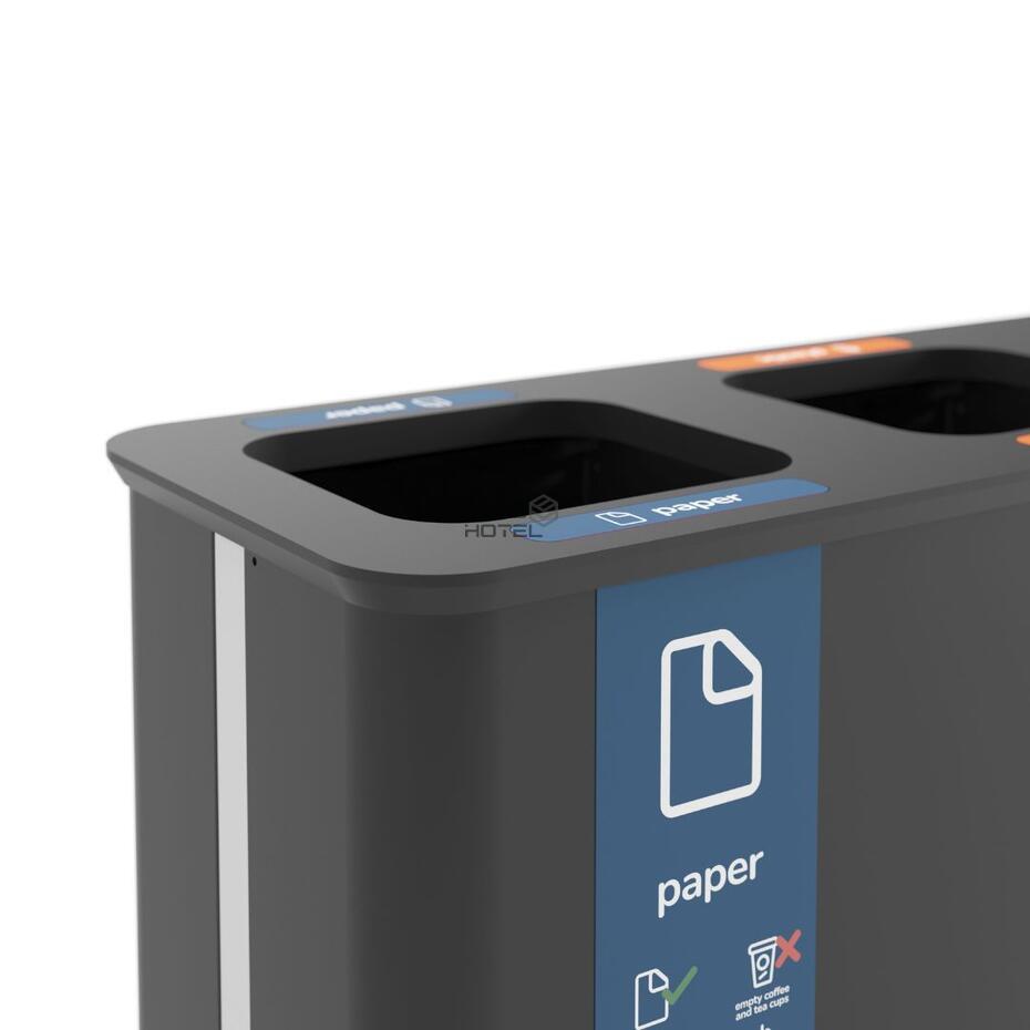 Ecoponto Reciclagem 3x60L Preto/Bambu