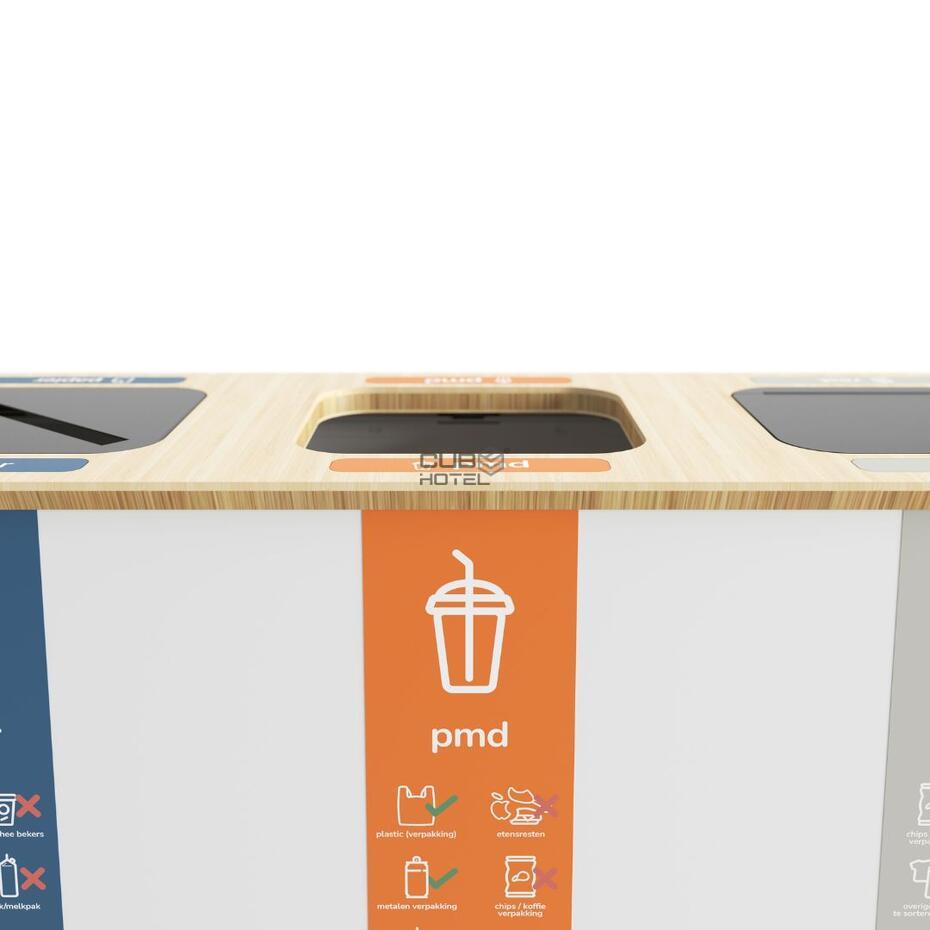 Ecoponto Reciclagem 3x60L Preto/Bambu