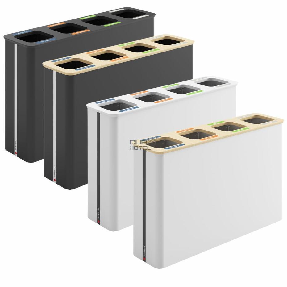 Ecoponto Reciclagem 3x60L Preto/Bambu