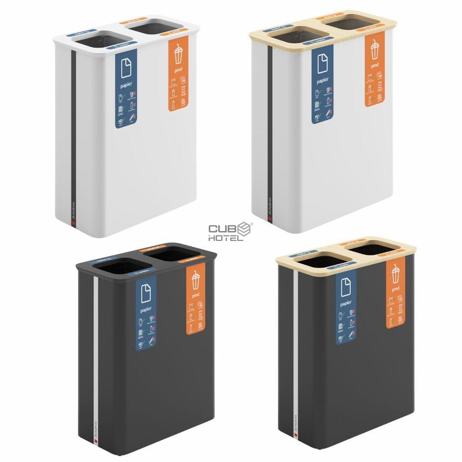 Ecoponto Reciclagem 3x60L Preto/Bambu