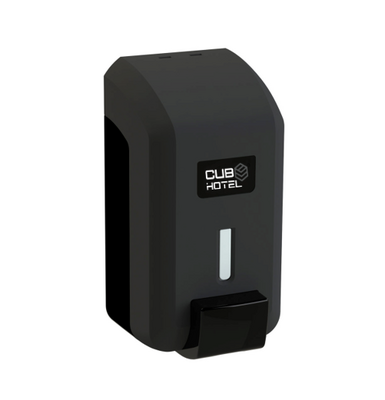 Saboneteira Doseador Álcool Gel Em Abs Preto Mate 700Ml