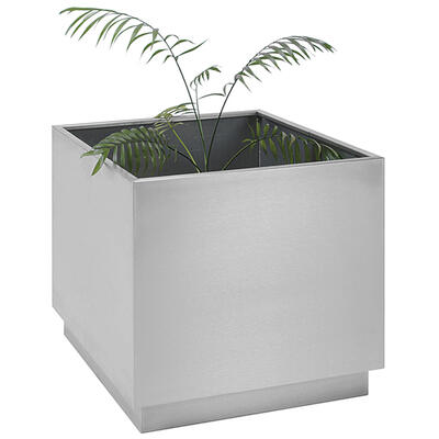 Floreira Quadrada Totalmente em Aço Inox Escovado 