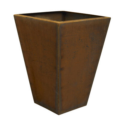 Floreira Quadrada Formato Cónico em Aço Corten