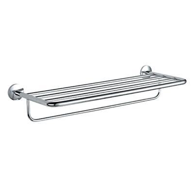 Prateleira Com Toalheiro Hotel Latão Cromado 550 mm