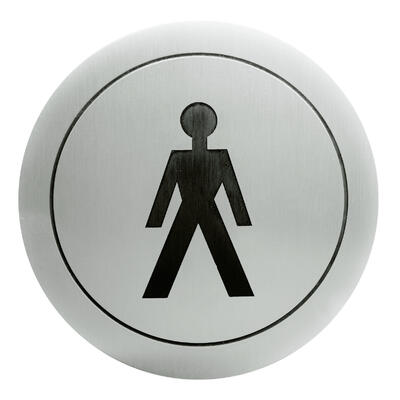 Pictograma WC adesivo Homem Aço Inox