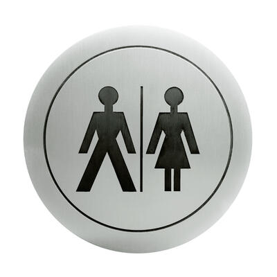 Pictograma WC adesivo Unisex Aço Inox