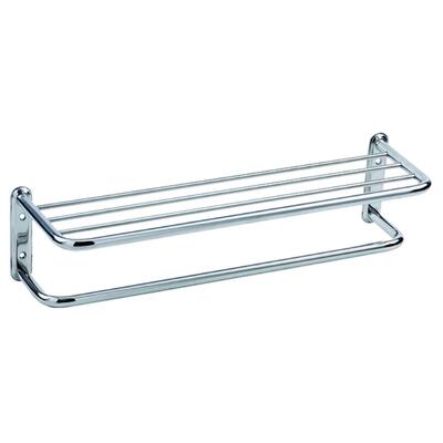 Prateleira Com Toalheiro Em Inox Brilho 615 mm